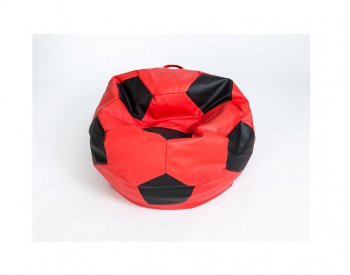 Кресло-мешок Мяч большой Экокожа красно-черное в Тюмени - tyumen.mebel-74.com | фото