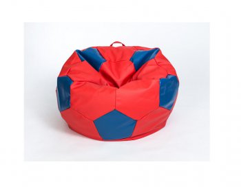 Кресло-мешок Мяч большой Экокожа красно-синее в Тюмени - tyumen.mebel-74.com | фото