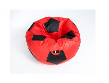 Кресло-мешок Мяч большой Экокожа красно-черное в Тюмени - tyumen.mebel-74.com | фото