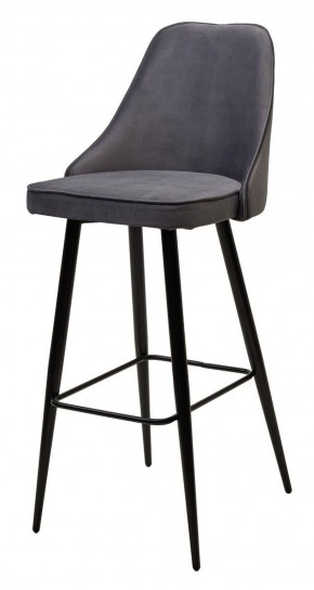 Барный стул NEPAL-BAR СЕРЫЙ #27, велюр/ черный каркас (H=78cm) М-City в Тюмени - tyumen.mebel-74.com | фото
