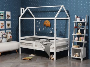 Детская кровать-домик из массива березы Соня-6 (800*1600) Белый/Лак в Тюмени - tyumen.mebel-74.com | фото