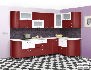 Кухонный гарнитур Ника-1 Мыло 2700*1500 в Тюмени - tyumen.mebel-74.com | фото