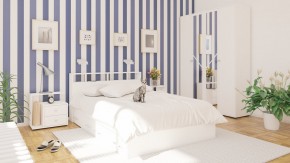 Камелия спальня № 7 Кровать 900 + Стол косметический + Зеркало + Комод, цвет белый, сп.м. 900х2000 мм., б/м, основание есть в Тюмени - tyumen.mebel-74.com | фото