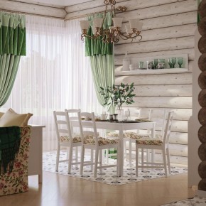 Комлект Вествик обеденный стол и четыре стула, массив сосны, цвет белый в Тюмени - tyumen.mebel-74.com | фото