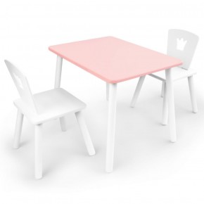 Комплект детской мебели стол и два стула Корона  (Розовый/Белый/Белый) в Тюмени - tyumen.mebel-74.com | фото