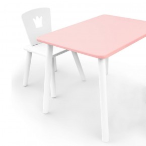 Комплект детской мебели стол и стул Корона (Розовый/Белый/Белый) в Тюмени - tyumen.mebel-74.com | фото