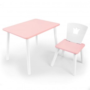 Комплект детской мебели стол и стул Корона (Розовый/Розовый/Белый) в Тюмени - tyumen.mebel-74.com | фото