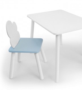 Комплект детской мебели стол и стул Облачко (Белый/Голубой/Белый) в Тюмени - tyumen.mebel-74.com | фото