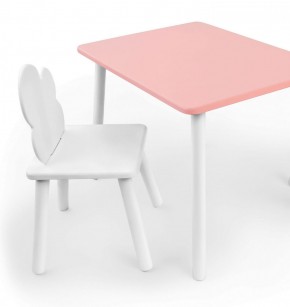 Комплект детской мебели стол и стул Облачко (Розывый/Белый/Белый) в Тюмени - tyumen.mebel-74.com | фото