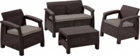 Комплект мебели Корфу сет (Corfu set) коричневый - серо-бежевый * в Тюмени - tyumen.mebel-74.com | фото