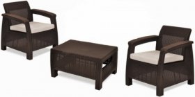 Комплект мебели Корфу Уикенд (Corfu Weekend) коричневый - серо-бежевый * в Тюмени - tyumen.mebel-74.com | фото