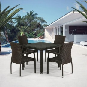 Комплект плетеной мебели T257A/YC379A-W53 Brown (4+1) + подушки на стульях в Тюмени - tyumen.mebel-74.com | фото