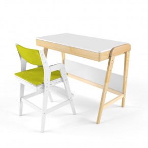 Комплект растущий стол и стул с чехлом 38 попугаев «Вуди» (Белый, Белый, Грин) в Тюмени - tyumen.mebel-74.com | фото
