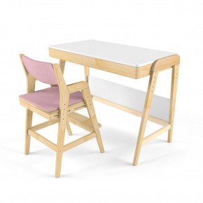 Комплект растущий стол и стул с чехлом 38 попугаев «Вуди» (Белый, Береза, Розовый) в Тюмени - tyumen.mebel-74.com | фото