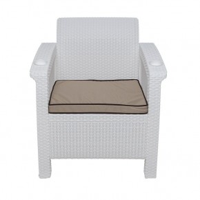Комплект уличной мебели Yalta Premium Terrace Set (Ялта) белый (+подушки под спину) в Тюмени - tyumen.mebel-74.com | фото