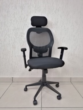 Кресло Barneo K-128 для персонала (черная ткань черная сетка) в Тюмени - tyumen.mebel-74.com | фото
