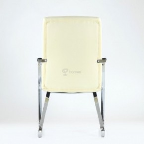 Кресло Barneo K-25 для посетителей и переговорных (хром, бежевая экокожа) в Тюмени - tyumen.mebel-74.com | фото
