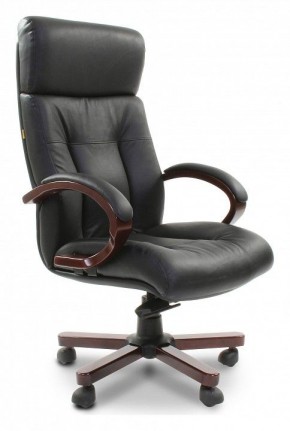 Кресло для руководителя Chairman 421 черный/орех темный, черный в Тюмени - tyumen.mebel-74.com | фото