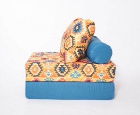 Кресло-кровать-пуф бескаркасное Прайм (мехико желтый-морская волна) в Тюмени - tyumen.mebel-74.com | фото