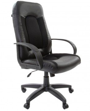 Кресло офисное BRABIX "Strike EX-525" (экокожа черная, ткань черная) 531381 в Тюмени - tyumen.mebel-74.com | фото