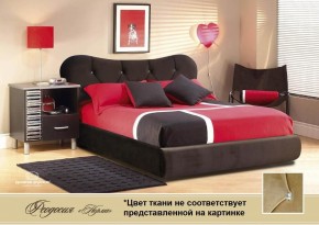 Кровать 1400 Феодосия со стразами в к/з "Классик 307 коричневый" серия Норма (+основание на опорах) в Тюмени - tyumen.mebel-74.com | фото