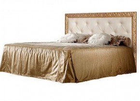 Кровать 2-х спальная (1,6 м) Тиффани штрих-лак/золото  с мягким изголовьем (ТФКР-2) в Тюмени - tyumen.mebel-74.com | фото
