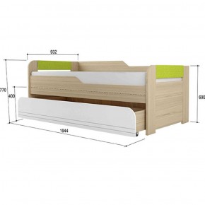 Кровать двухуровневая + подлокотники Стиль № 900.1 NEW (туя светлая/лайм) в Тюмени - tyumen.mebel-74.com | фото
