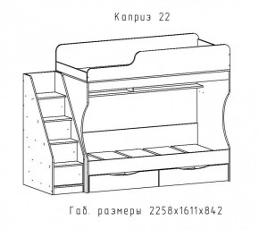 КАПРИЗ-22 Кровать двухъярусная 800 настил ЛДСП в Тюмени - tyumen.mebel-74.com | фото