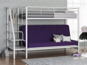 Кровать двухъярусная с диваном "Мадлен-3" (Белый/Фиолетовы) в Тюмени - tyumen.mebel-74.com | фото