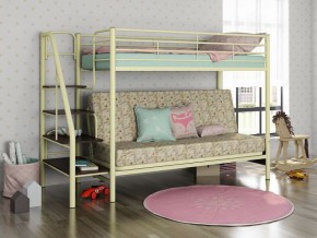 Кровать двухъярусная с диваном "Мадлен-3" (Белый/Фиолетовы) в Тюмени - tyumen.mebel-74.com | фото