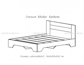 КВАДРО-2 Кровать 1600 с основанием и ПМ (ЦРК.КВД.04 кровать с ортопед. с ПМ) в Тюмени - tyumen.mebel-74.com | фото