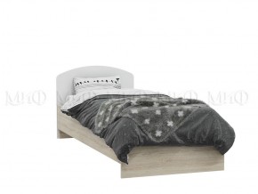 МАРТИНА Кровать 800 с настилом ЛДСП (Белый глянец/дуб сонома) в Тюмени - tyumen.mebel-74.com | фото