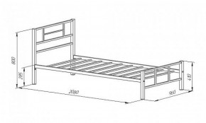 Кровать металлическая "Кадис 900х1900" Белый в Тюмени - tyumen.mebel-74.com | фото