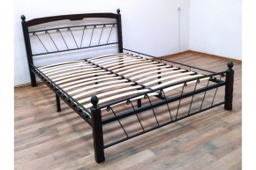 Кровать "Муза 1" КМД10  Черная (1400*2000) (ножки-шоколад) с коваными изделиями в Тюмени - tyumen.mebel-74.com | фото