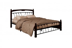 Кровать "Муза 1" КМД10  Черная (1600*2000) (ножки-шоколад) с коваными изделиями в Тюмени - tyumen.mebel-74.com | фото