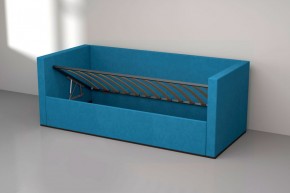 Кровать с ПМ (арт.030) (с/м 900*2000мм) (б/матр), ткань синяя в Тюмени - tyumen.mebel-74.com | фото