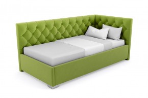 Кровать угловая Виола интерьерная +основание/ПМ/бельевое дно (80х200) 1 кат. ткани в Тюмени - tyumen.mebel-74.com | фото