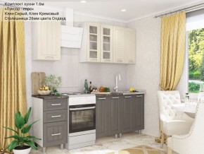 Кухонный гарнитур Луксор-евро 1600 серый-кремовый в Тюмени - tyumen.mebel-74.com | фото