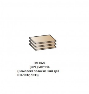 ПЛ-1026 (Комплект полок из 3 шт для ШК-1032, 1033) в Тюмени - tyumen.mebel-74.com | фото