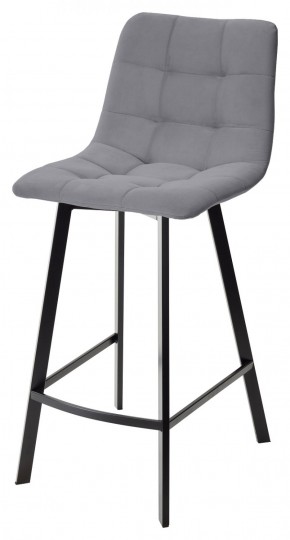Полубарный стул CHILLI-QB SQUARE серый #27, велюр / черный каркас (H=66cm) М-City в Тюмени - tyumen.mebel-74.com | фото