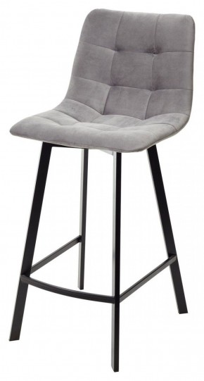 Полубарный стул CHILLI-QB SQUARE светло-серый #26, велюр / черный каркас (H=66cm) М-City в Тюмени - tyumen.mebel-74.com | фото