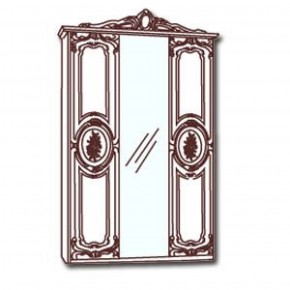 Шкаф 3-х дверный с зеркалами (01.143) Роза (могано) в Тюмени - tyumen.mebel-74.com | фото