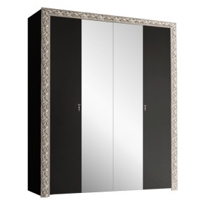 Шкаф 4-х дв. (с зеркалами)  Premium черная/серебро (ТФШ1/4(П) в Тюмени - tyumen.mebel-74.com | фото