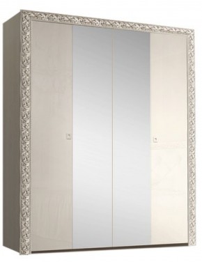 Шкаф 4-х дв. (с зеркалами) Premium слоновая кость/серебро (ТФШ1/4(П) в Тюмени - tyumen.mebel-74.com | фото