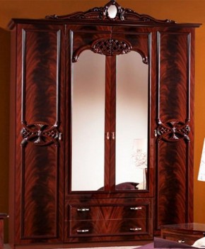 Шкаф 4-х дверный с зеркалами (03.144) Ольга (могано) в Тюмени - tyumen.mebel-74.com | фото