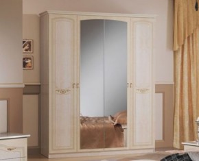 Шкаф 4-х дверный с зеркалами (08.244) Ирина (беж) в Тюмени - tyumen.mebel-74.com | фото