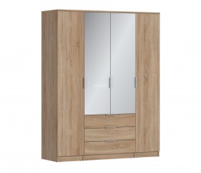 Шкаф 4х дверный с зеркалами Николь СБ-2595/1 (Дуб Сонома) в Тюмени - tyumen.mebel-74.com | фото