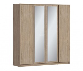 Шкаф 4х дверный с зеркалами Веста СБ-3082 (Дуб Сонома) в Тюмени - tyumen.mebel-74.com | фото