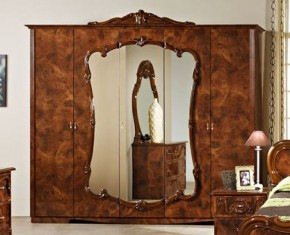 Шкаф 5-и дверный с зеркалами (20.145) Тициана (орех) в Тюмени - tyumen.mebel-74.com | фото