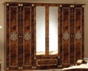 Шкаф 6-и дверный с зеркалами (02.146) Рома (орех) в Тюмени - tyumen.mebel-74.com | фото